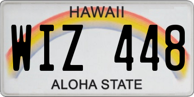 HI license plate WIZ448