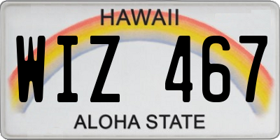 HI license plate WIZ467