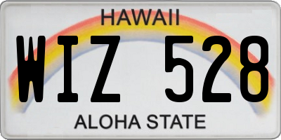 HI license plate WIZ528