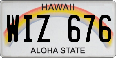 HI license plate WIZ676