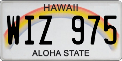 HI license plate WIZ975
