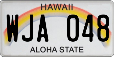 HI license plate WJA048