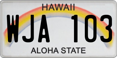HI license plate WJA103