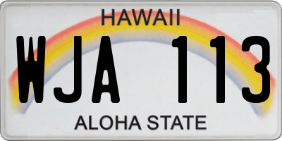HI license plate WJA113