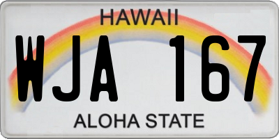 HI license plate WJA167