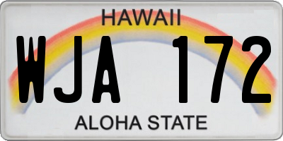 HI license plate WJA172