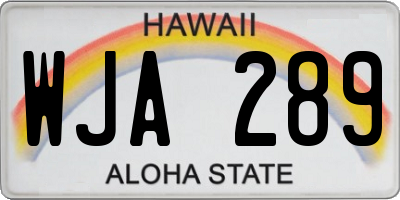 HI license plate WJA289