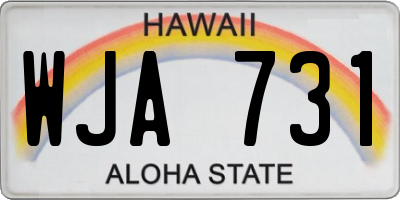 HI license plate WJA731