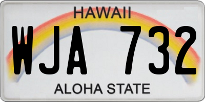 HI license plate WJA732