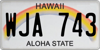 HI license plate WJA743