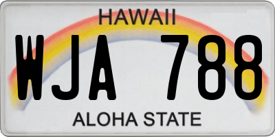 HI license plate WJA788
