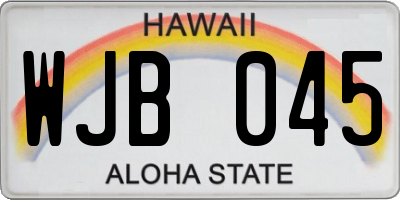 HI license plate WJB045