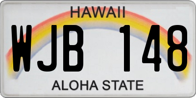 HI license plate WJB148