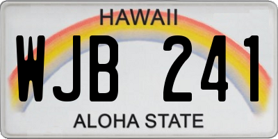 HI license plate WJB241