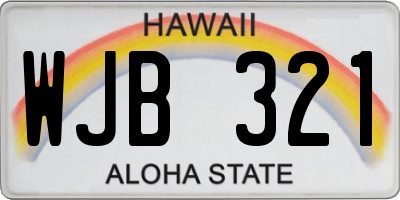HI license plate WJB321