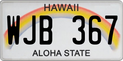 HI license plate WJB367