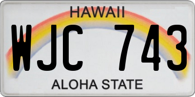 HI license plate WJC743