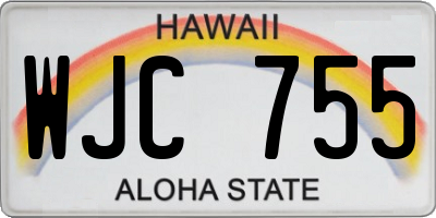 HI license plate WJC755