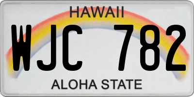 HI license plate WJC782