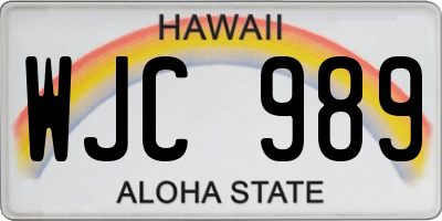 HI license plate WJC989
