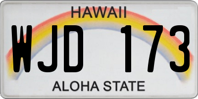 HI license plate WJD173