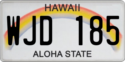 HI license plate WJD185