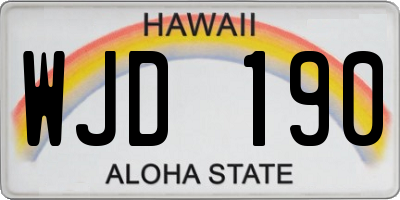 HI license plate WJD190