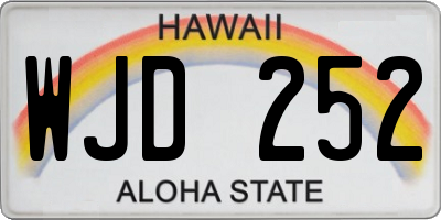 HI license plate WJD252