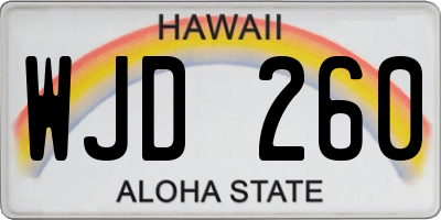 HI license plate WJD260