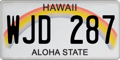 HI license plate WJD287