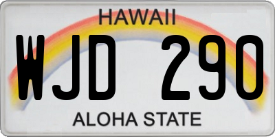 HI license plate WJD290