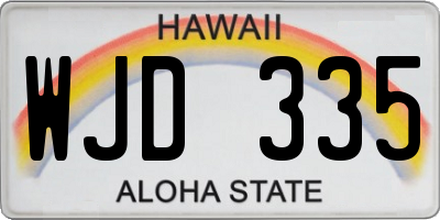 HI license plate WJD335