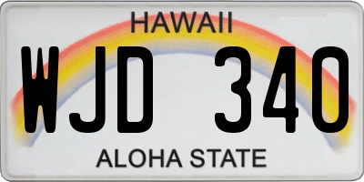 HI license plate WJD340