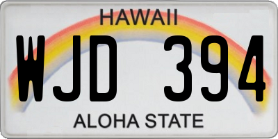 HI license plate WJD394