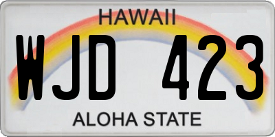HI license plate WJD423