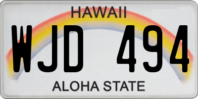 HI license plate WJD494