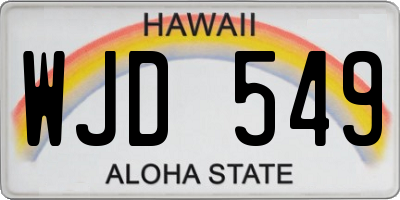 HI license plate WJD549