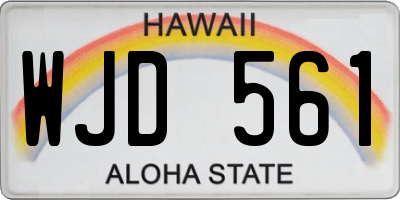 HI license plate WJD561