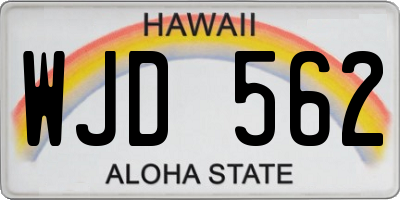 HI license plate WJD562