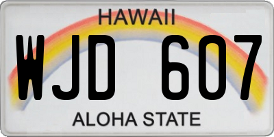 HI license plate WJD607