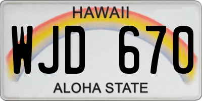 HI license plate WJD670