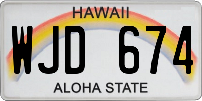 HI license plate WJD674