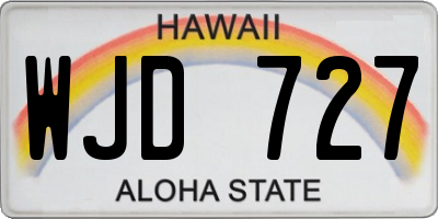 HI license plate WJD727