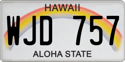 HI license plate WJD757