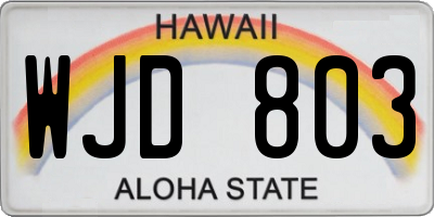 HI license plate WJD803