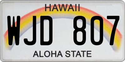 HI license plate WJD807