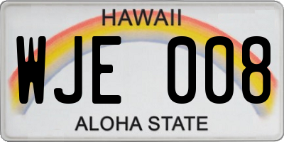 HI license plate WJE008