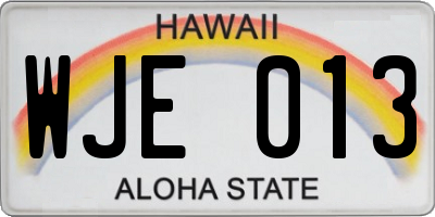 HI license plate WJE013