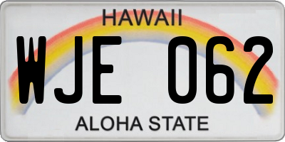 HI license plate WJE062