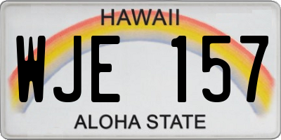 HI license plate WJE157